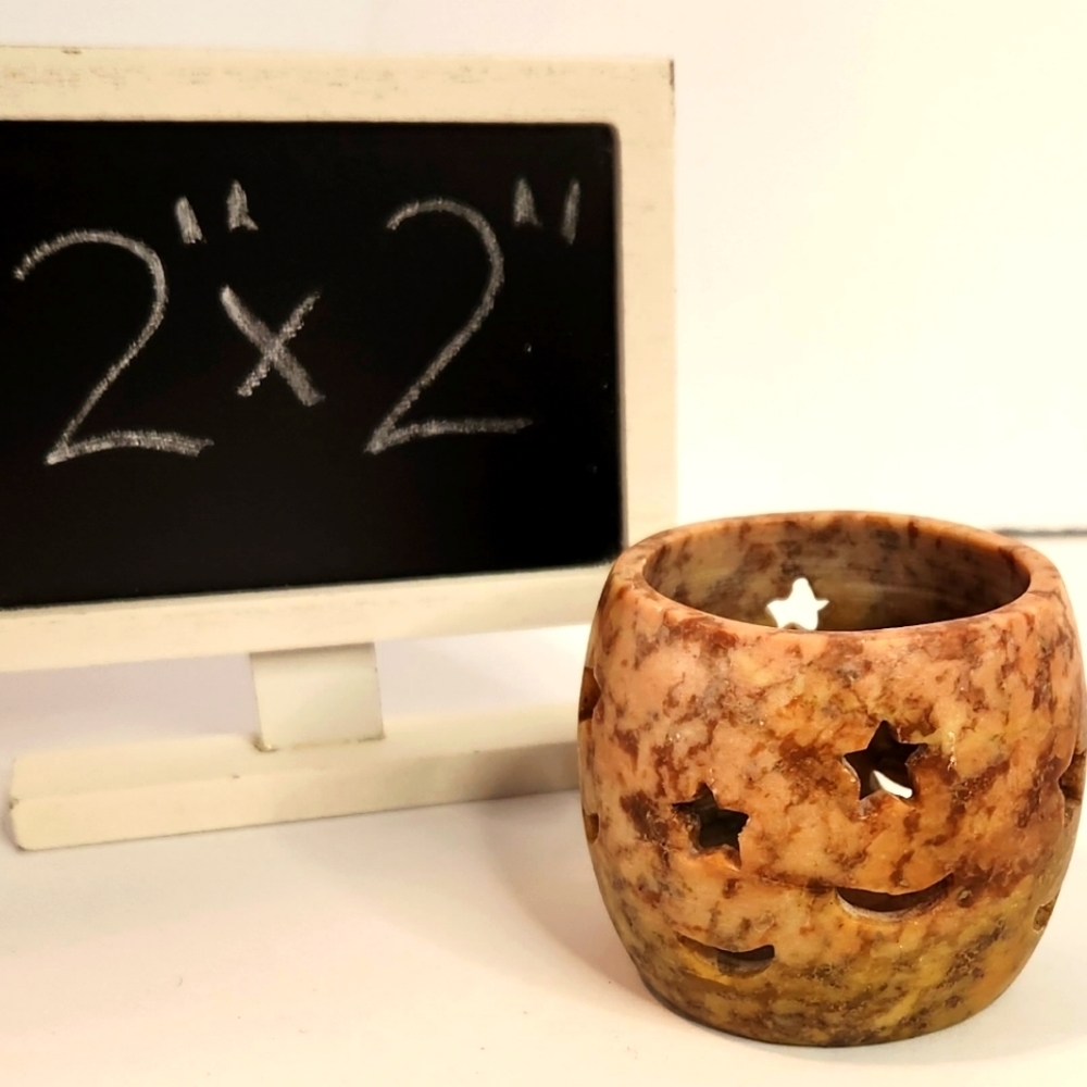Granite vintage stars and moons luminaria tealight candle holder‎
